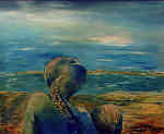 Woman & child at Sunrise - Elisabeth van Uden - Encaustic Wax