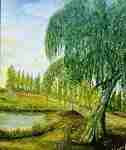 "Willow" encaustic painting by Elisabeth van Uden
