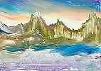 High sharp mountain peaks